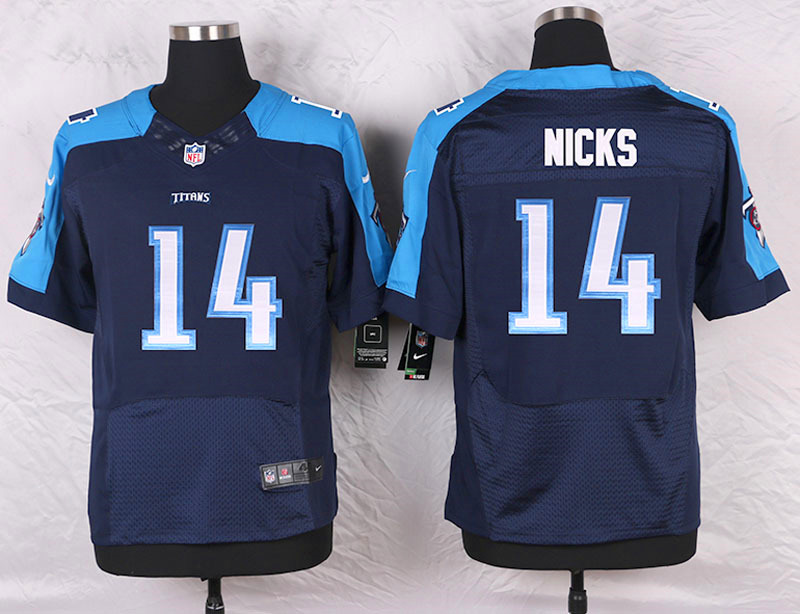 Nike Tennessee Titans #14 Nicks D.Blue Elite Jersey