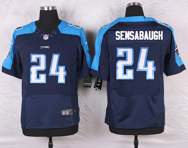 Nike Tennessee Titans #24 Sensabaugh D.Blue Elite Jersey