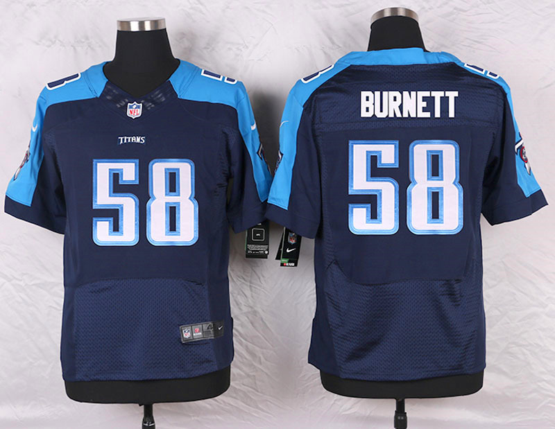 Nike Tennessee Titans #58 Burnett D.Blue Elite Jersey