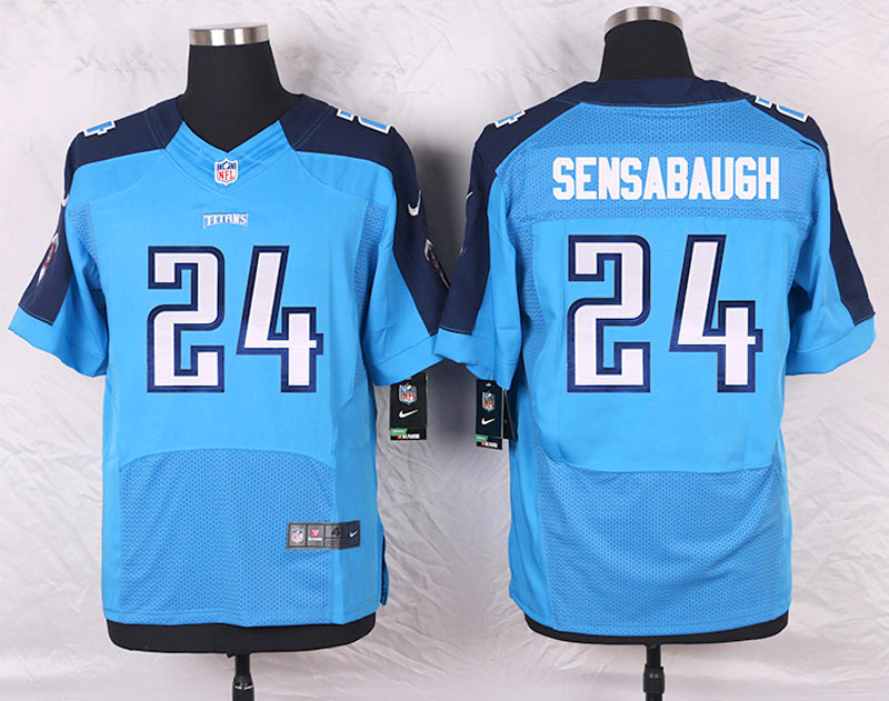 Nike Tennessee Titans #24 Sensabaugh Blue Elite Jersey