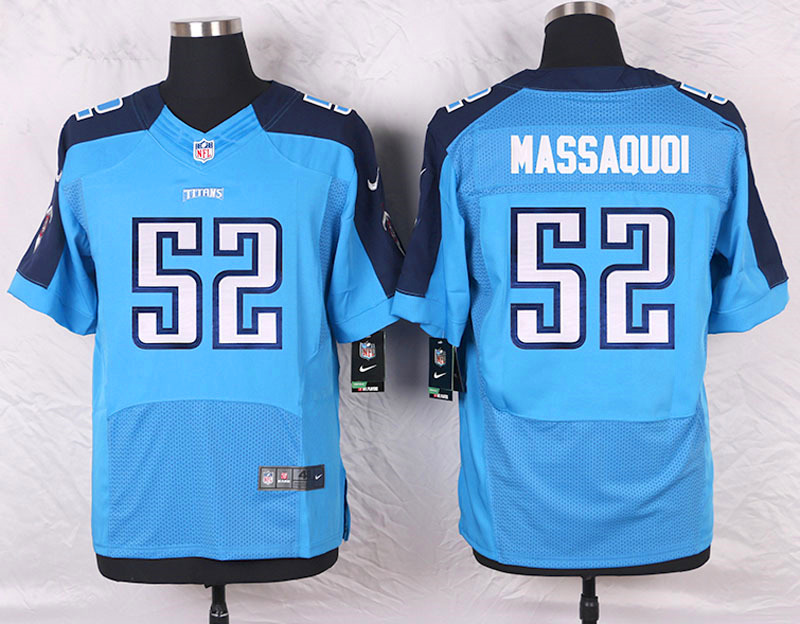 Nike Tennessee Titans #52 Massaquoi Blue Elite Jersey