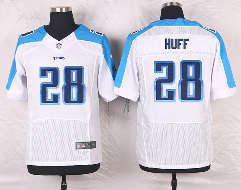 Nike Tennessee Titans #28 Huff White Elite Jersey