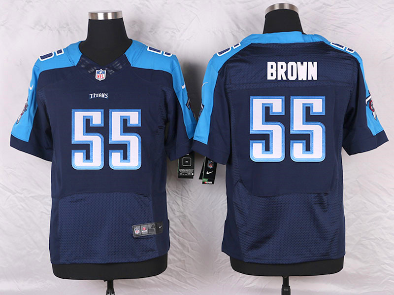 Nike Tennessee Titans #55 Brown D.Blue Elite Jersey