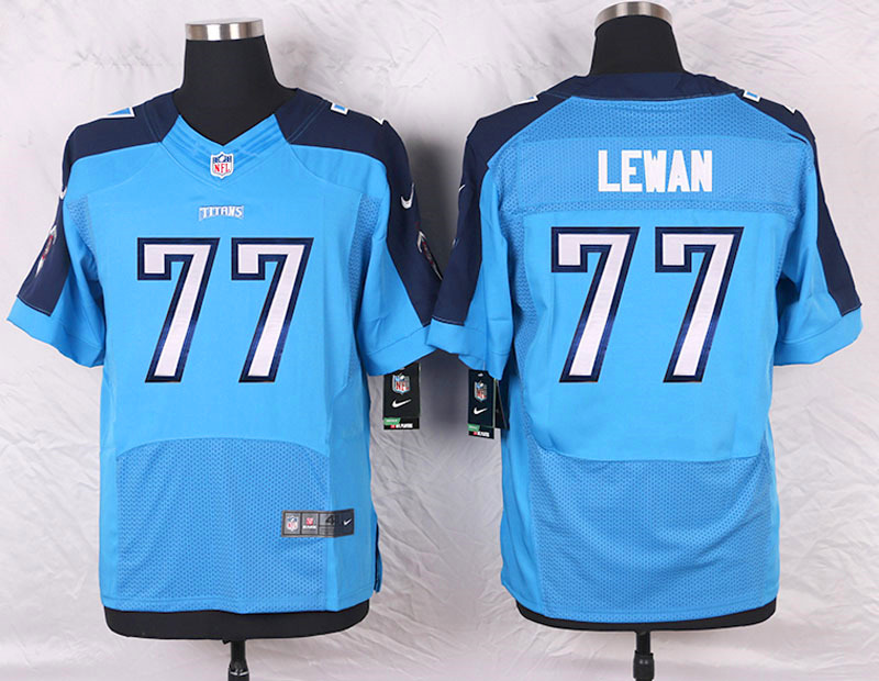 Nike Tennessee Titans #77 Lewan Blue Elite Jersey