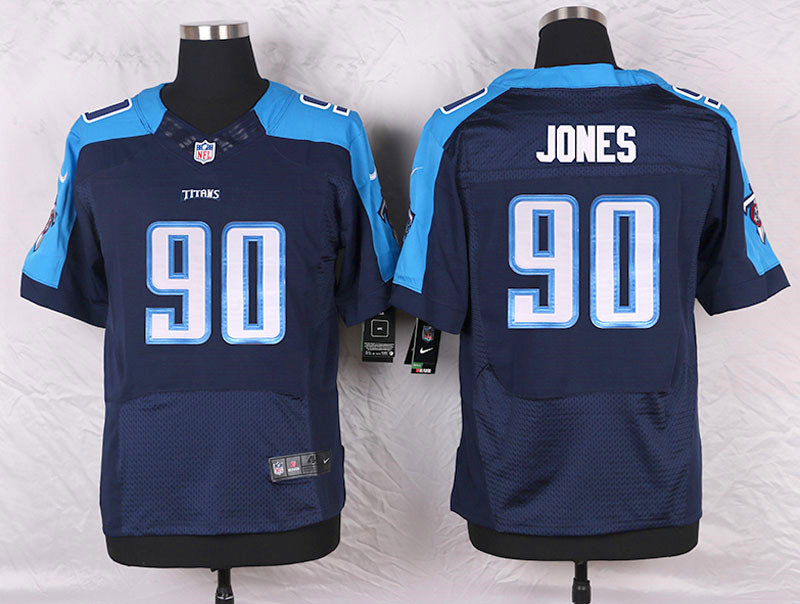 Nike Tennessee Titans #90 Jones D.Blue Elite Jersey