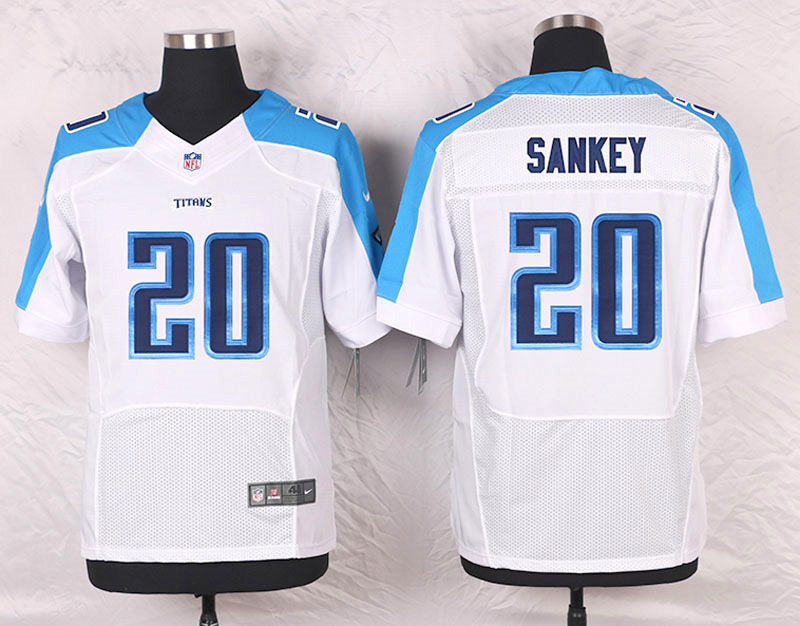 Nike Tennessee Titans #20 Sankey White Elite Jersey