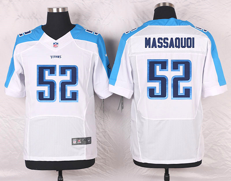 Nike Tennessee Titans #52 Massaquoi White Elite Jersey