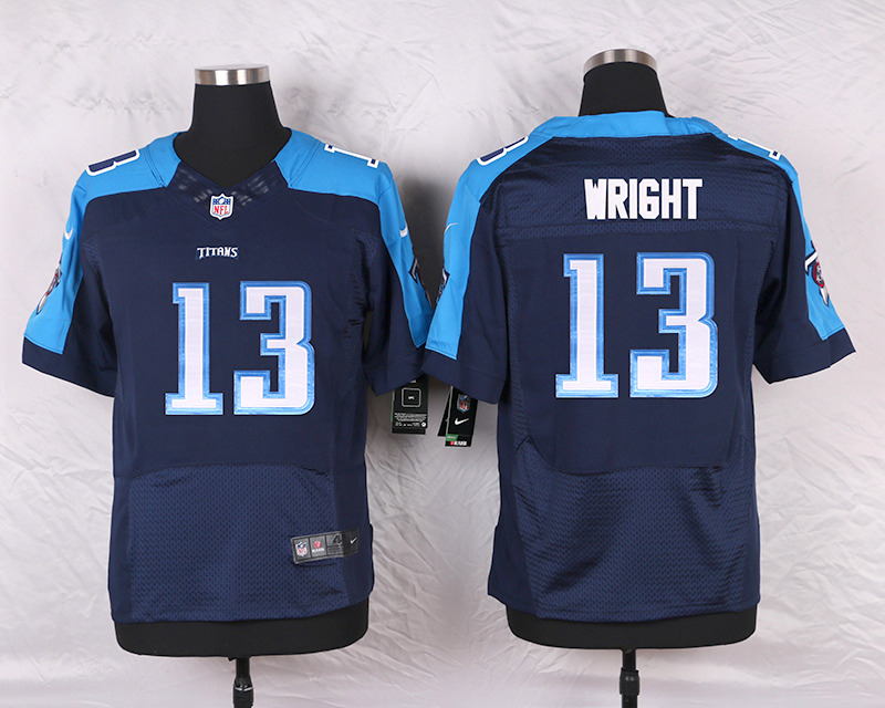 Nike Tennessee Titans #13 Wright D.Blue Elite Jersey