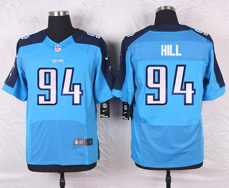 Nike Tennessee Titans #94 Hill Blue Elite Jersey