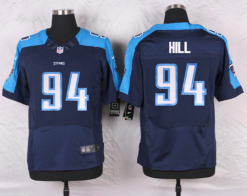 Nike Tennessee Titans #94 Hill D.Blue Elite Jersey