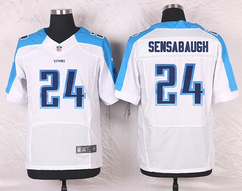 Nike Tennessee Titans #24 Sensabaugh White Elite Jersey