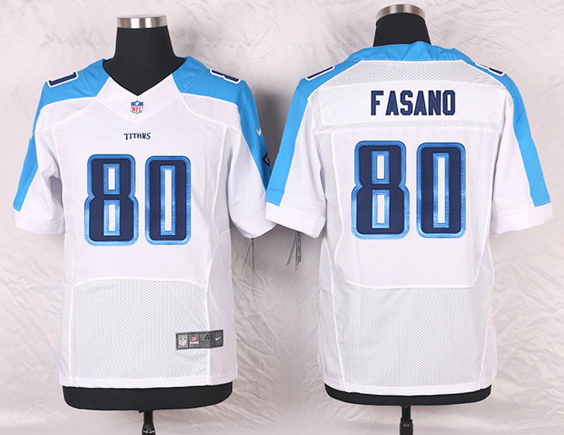 Nike Tennessee Titans #80 Fasano White Elite Jersey