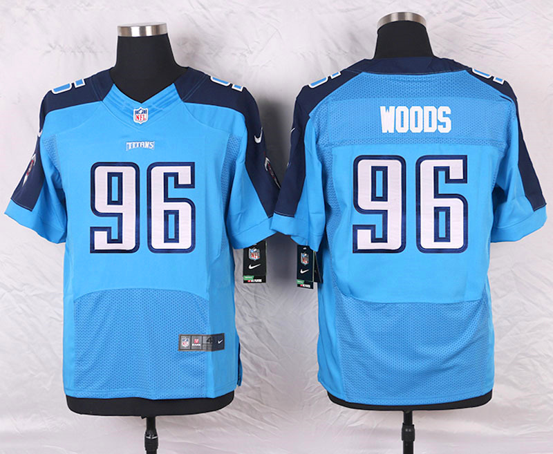 Nike Tennessee Titans #96 Woods Blue Elite Jersey