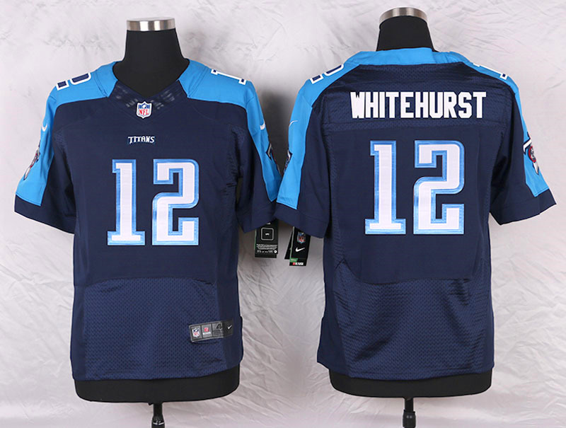 Nike Tennessee Titans #12 Whitehurst D.Blue Elite Jersey