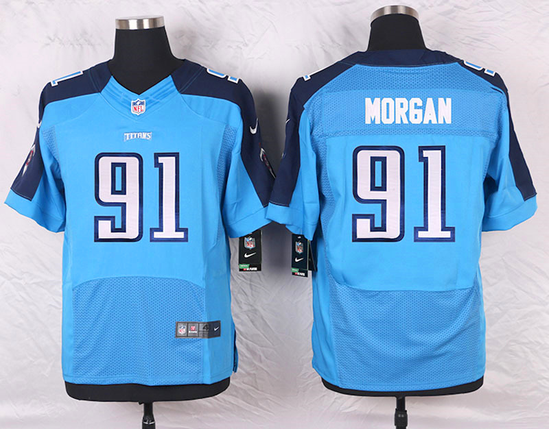 Nike Tennessee Titans #91 Morgan Blue Elite Jersey