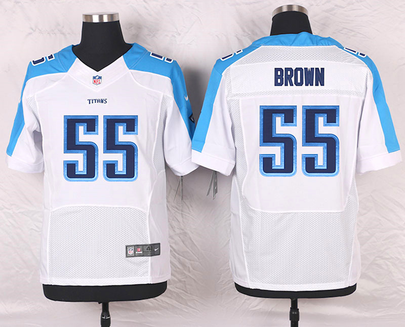 Nike Tennessee Titans #55 Brown White Elite Jersey