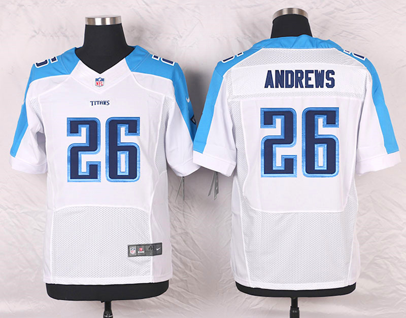 Nike Tennessee Titans #26 Andrews White Elite Jersey