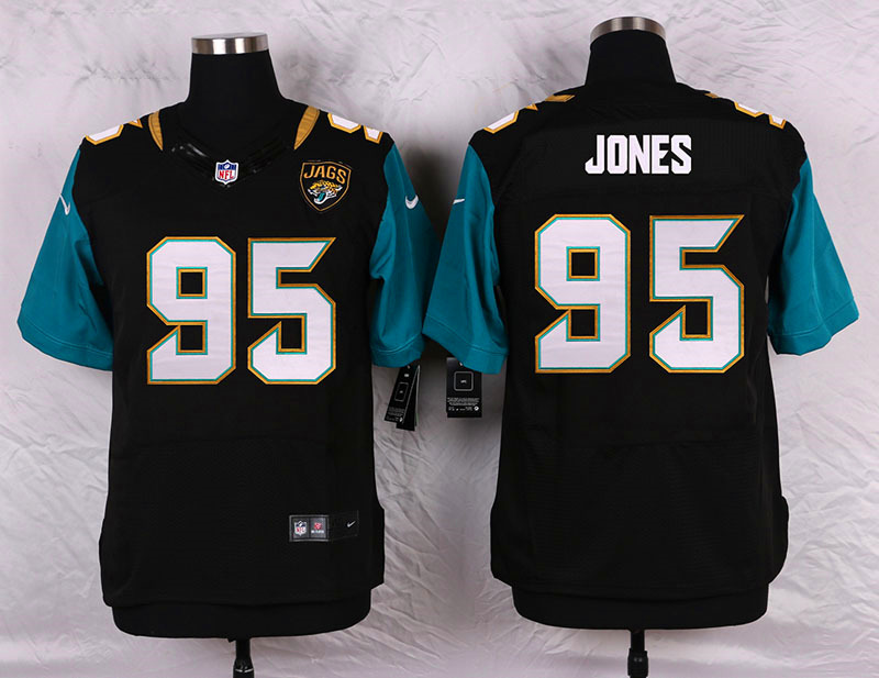 Nike Jacksonville Jaguars #95 Jones Black Elite Jersey