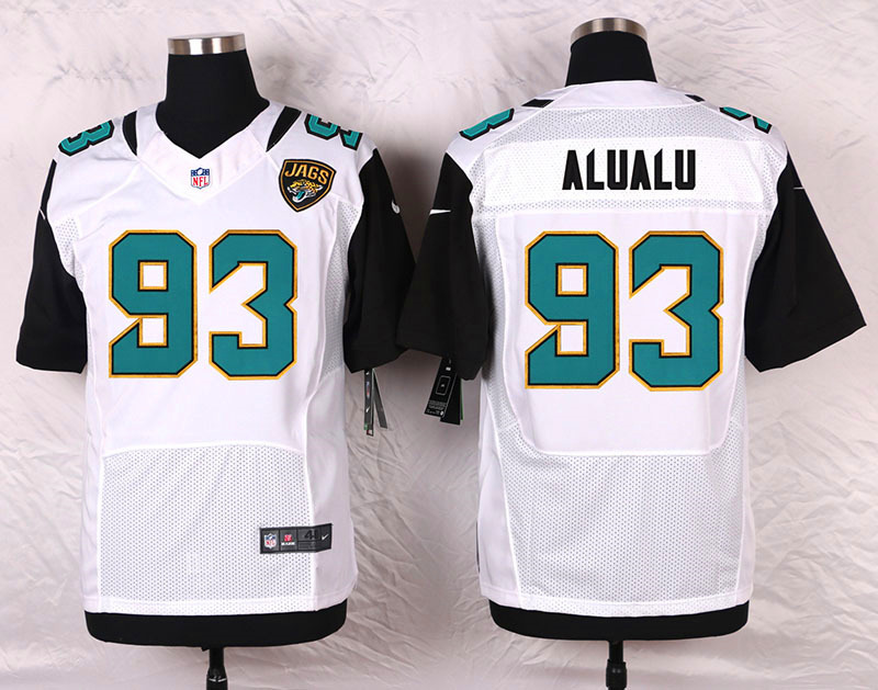 Nike Jacksonville Jaguars #93 Alualu White Elite Jersey