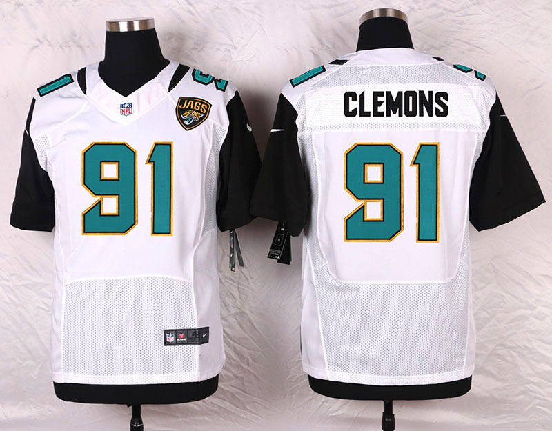 Nike Jacksonville Jaguars #91 Clemons White Elite Jersey