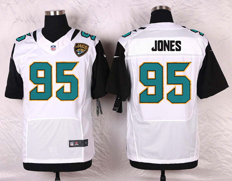 Nike Jacksonville Jaguars #95 Jones White Elite Jersey