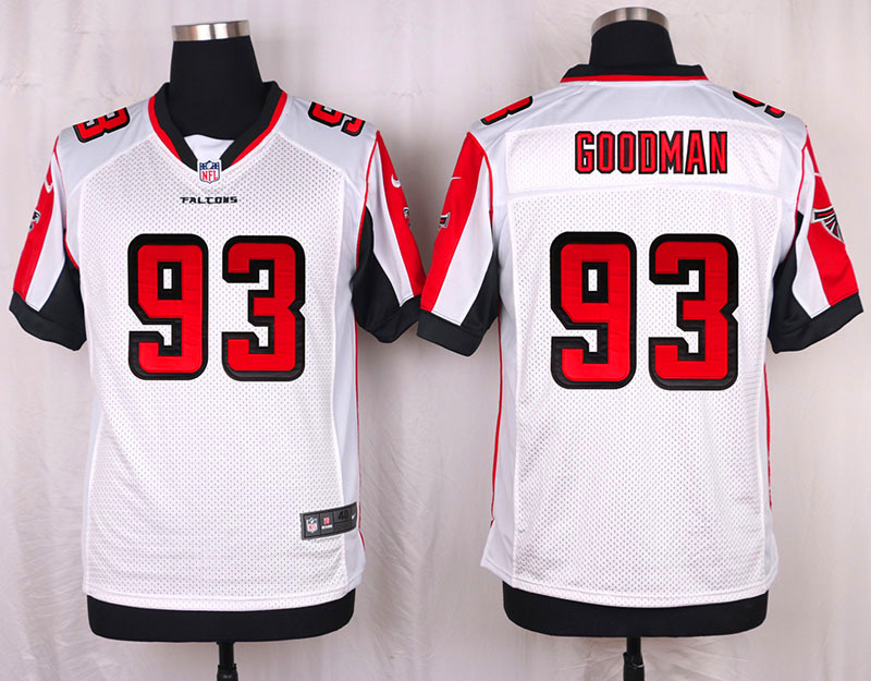 Nike Atlanta Falcons #93 Goodman White Elite Jersey