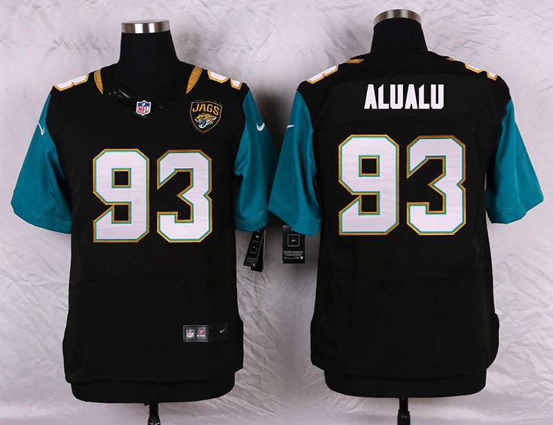 Nike Jacksonville Jaguars #93 Alualu Black Elite Jersey