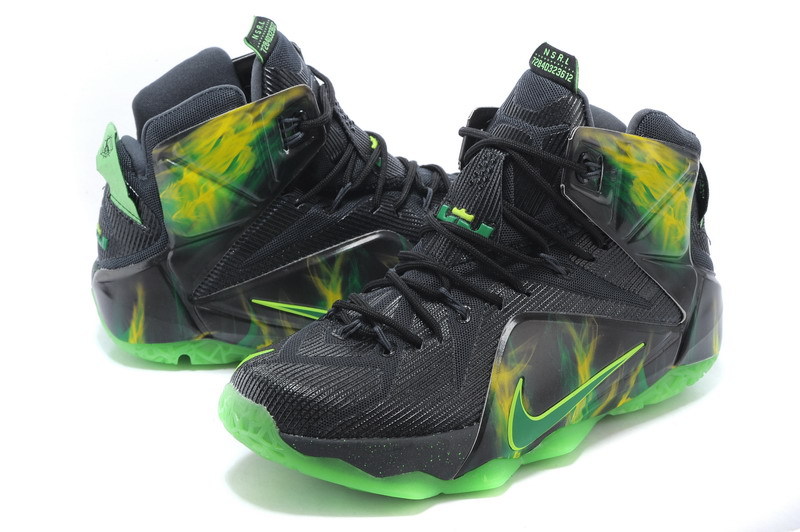 Nike Basketball Lebron James Black Green Shoes 12