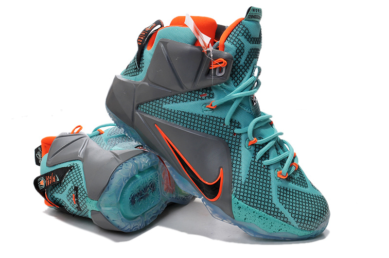 Nike LeBron James Basketball 12 Shoes Green Orange