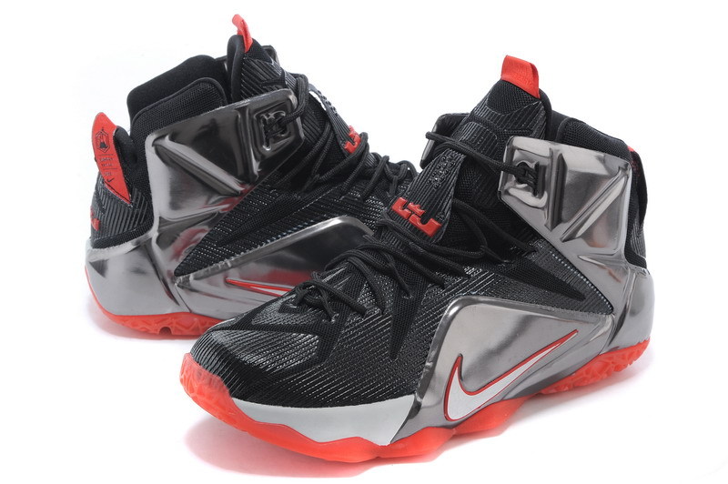Nike Basketball Lebron James Black Silver Shoes 12