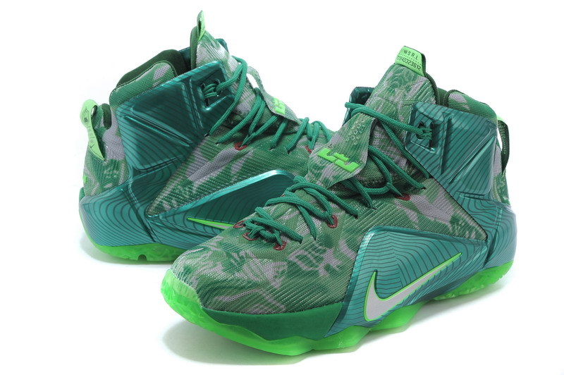Nike Basketball Lebron James ALL Green Shoes 12