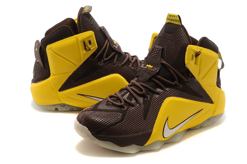 Nike Basketball Lebron James Yellow Brown Shoes 12