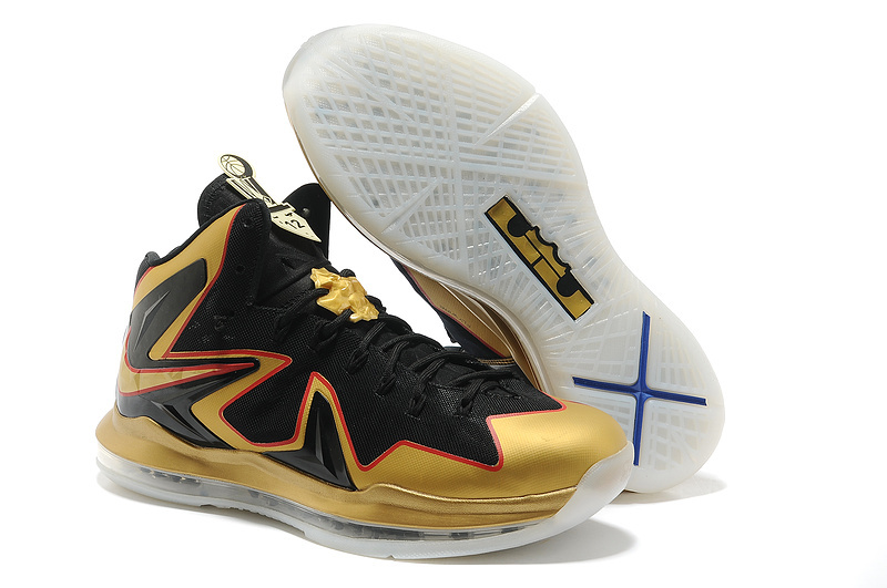 Nike LeBron James Basketball 10.5 Shoes Black Gold