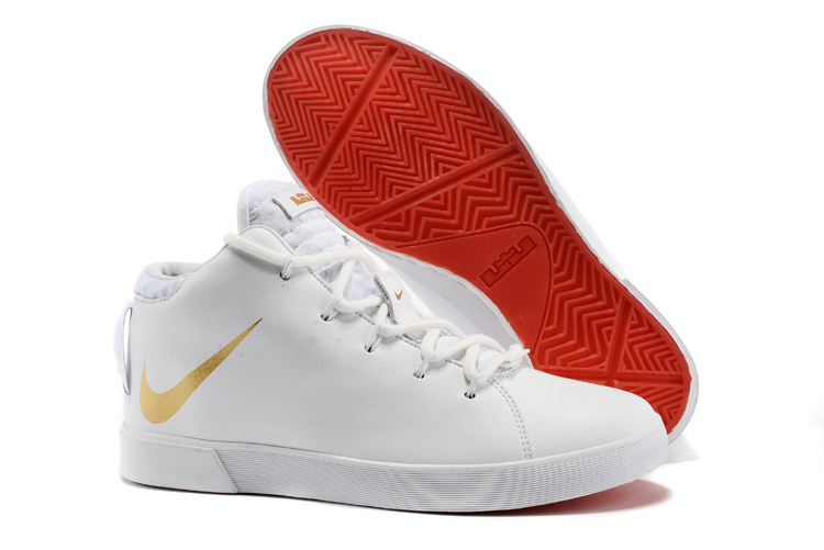 Nike LeBron 12 NSW Lifestyle Shoes White Gold