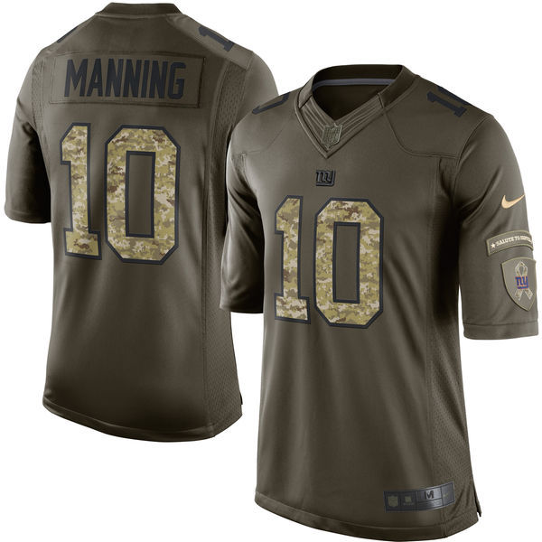 NFL New York Giants #10 Manning Salute To Service Green Jersey