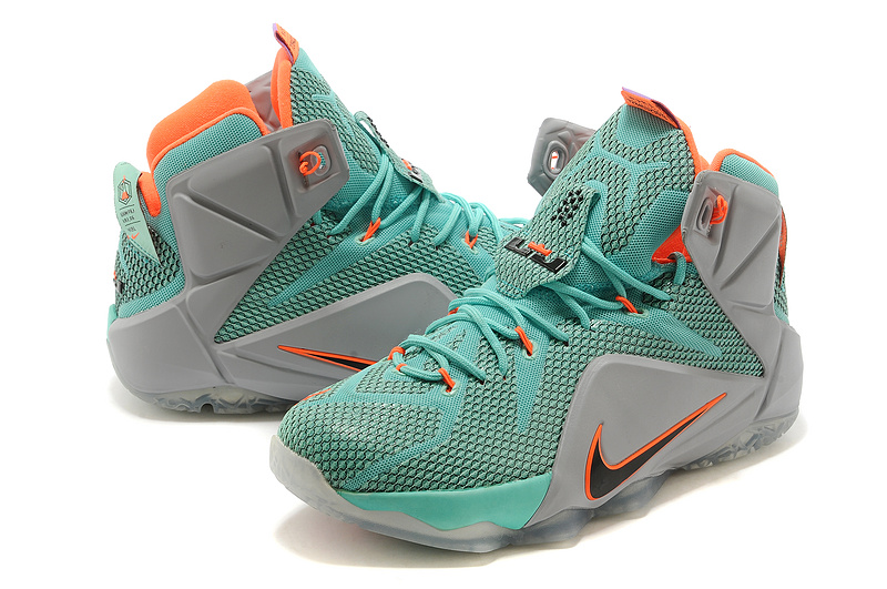 Nike Basketball Lebron James Grey Green Shoes 12