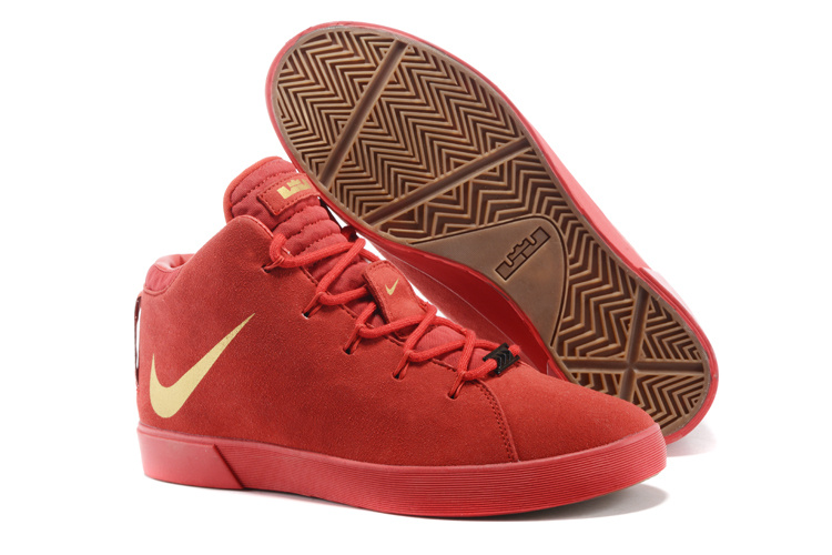 Nike LeBron 12 NSW Lifestyle Shoes Red Gold