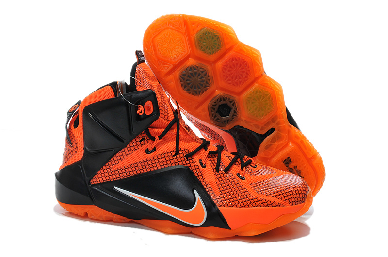 Nike LeBron James Basketball 12 Shoes Black Orange