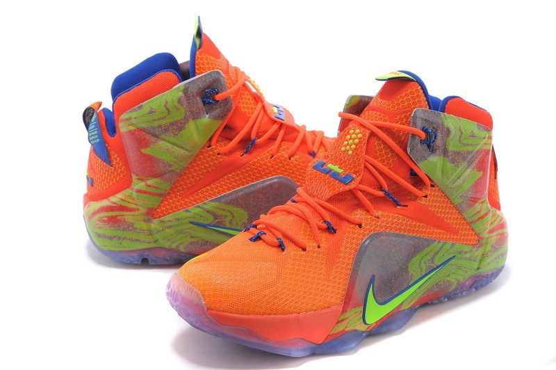 Nike Basketball Lebron James Orange Green Shoes 12