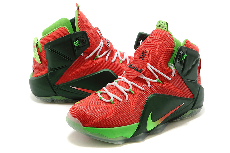 Nike Basketball Lebron James Red Green Shoes 12