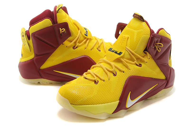 Nike Basketball Lebron James Yellow Red Shoes 12