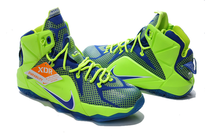 Nike LeBron James Basketball 12 Shoes Green Blue