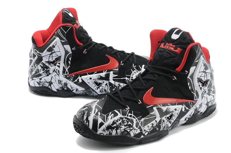 Nike LeBron James Basketball 11 Shoes Black White Red