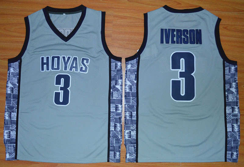 NCAA Georgetown Hoyas #3 Iverson Grey Jersey