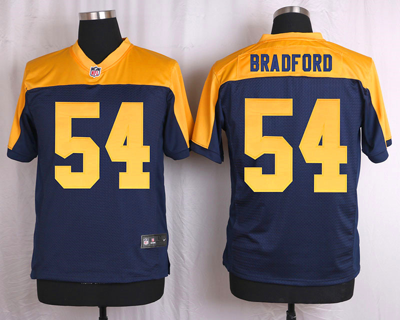 Nike Green Bay Packers #54 Bradford Yellow Blue Elite Jersey