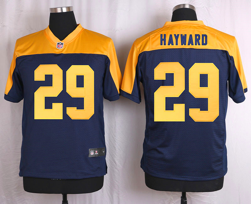 Nike Green Bay Packers #29 Hayward Yellow Blue Elite Jersey