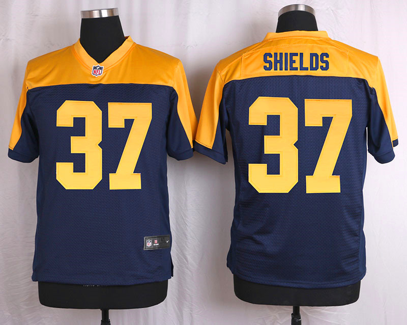 Nike Green Bay Packers #37 Shields Yellow Blue Elite Jersey