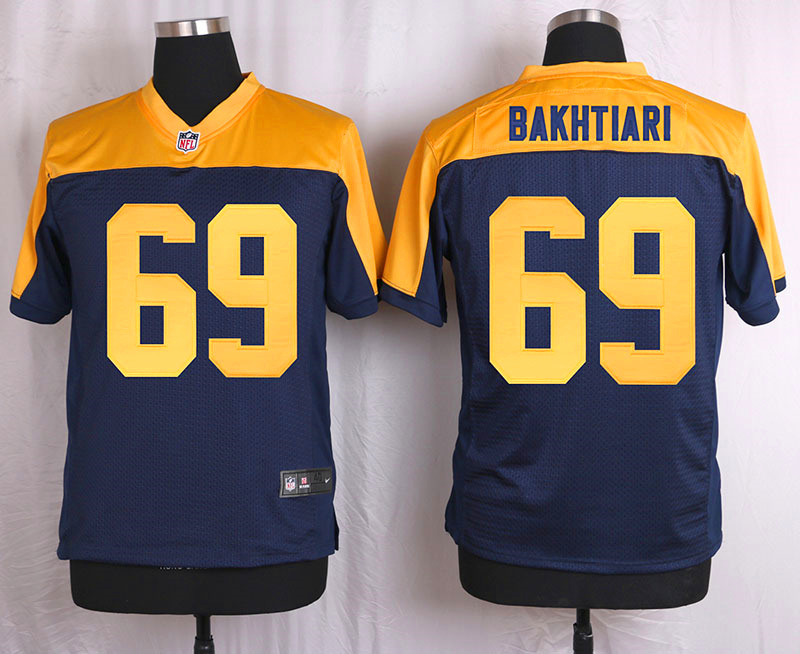 Nike Green Bay Packers #69 Bakhtiari Yellow Blue Elite Jersey