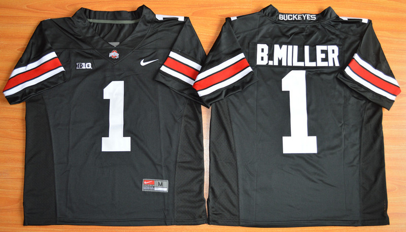 NCAA Ohio State Buckeyes #1 Braxton Miller Black Jersey