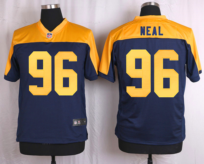 Nike Green Bay Packers #96 Neal Yellow Blue Elite Jersey